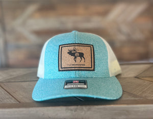 Heather Turquoise / Cream Mesh| Cork Elk Flag Patch| Richardson 115