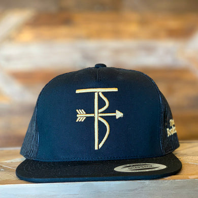 That's Bowhunting | 5Panel Black Trucker Snap Back | TB Logo