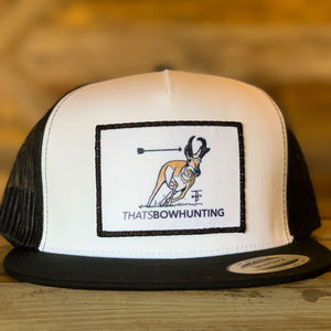 That's Bowhunting | Classic White Panel Trucker Snap Back | Antelope Patch